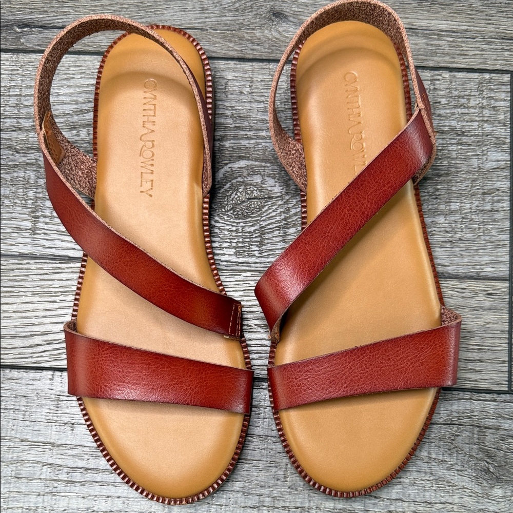 Cynthia Rowley Tan and Brownish Red Sandals